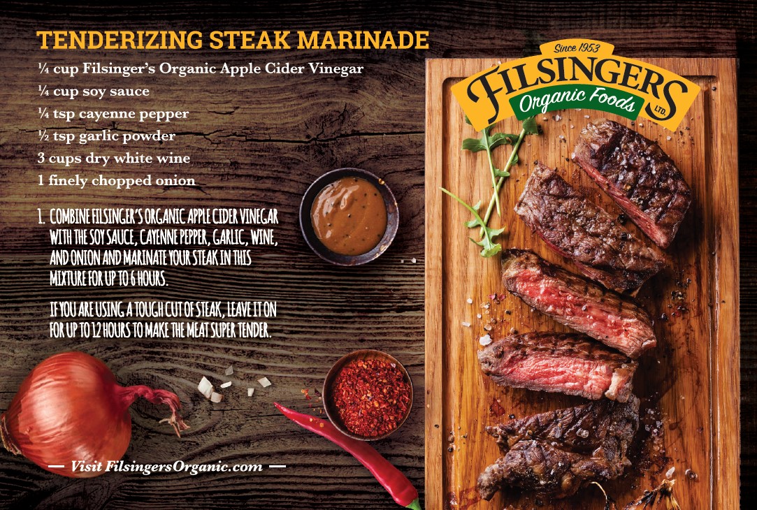 Filsinger's Organic Apple Cider Vinegar Tenderizing Steak Marinade